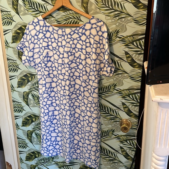 CC3 blue white pattern dress M&S collection 10 - Picture 2 of 4